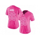 Women Nike Seattle Seahawks #56 Cliff Avril Limited Pink Rush Fashion NFL Jersey