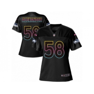 Women Nike Seattle Seahawks #58 D.J. Alexander Game Black Fashion NFL Jersey