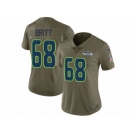 Women Nike Seattle Seahawks #68 Justin Britt Limited Olive 2017 Salute to Service NFL Jersey