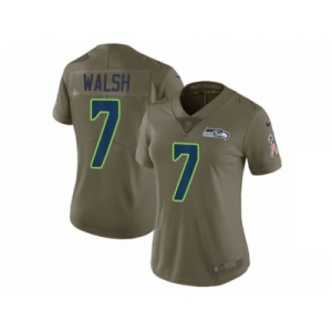 Women Nike Seattle Seahawks #7 Blair Walsh Limited Olive 2017 Salute to Service NFL Jersey