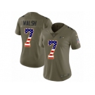 Women Nike Seattle Seahawks #7 Blair Walsh Limited Olive USA Flag 2017 Salute to Service NFL Jersey