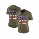 Women Nike Seattle Seahawks #70 Rees Odhiambo Limited Olive USA Flag 2017 Salute to Service NFL Jersey