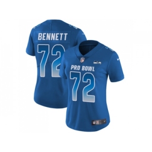 Women Nike Seattle Seahawks #72 Michael Bennett Royal Stitched NFL Limited NFC 2018 Pro Bowl Jersey