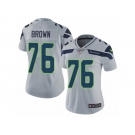 Women Nike Seattle Seahawks #76 Duane Brown Grey Alternate Vapor Untouchable Limited Player NFL Jersey