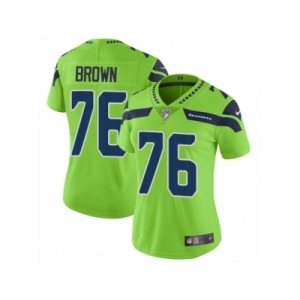 Women Nike Seattle Seahawks #76 Duane Brown Limited Green Rush Vapor Untouchable NFL Jersey