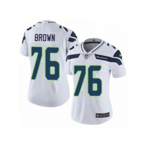 Women Nike Seattle Seahawks #76 Duane Brown White Vapor Untouchable Limited Player NFL Jersey