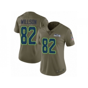 Women Nike Seattle Seahawks #82 Luke Willson Limited Olive 2017 Salute to Service NFL Jersey