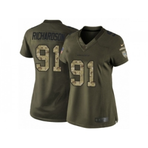 Women Nike Seattle Seahawks #91 Sheldon Richardson Limited Green Salute to Service NFL Jersey