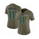 Women's Nike Seattle Seahawks #11 Sebastian Janikowski Limited Olive 2017 Salute to Service NFL Jersey