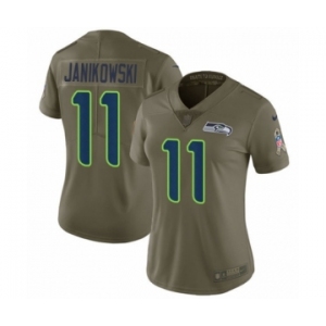 Women's Nike Seattle Seahawks #11 Sebastian Janikowski Limited Olive 2017 Salute to Service NFL Jersey