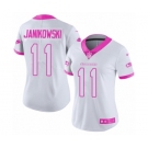 Women's Nike Seattle Seahawks #11 Sebastian Janikowski Limited White Pink Rush Fashion NFL Jersey