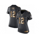 Women's Nike Seattle Seahawks 12th Fan Limited Black Gold Salute to Service NFL Jersey