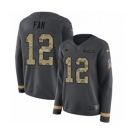 Women's Nike Seattle Seahawks 12th Fan Limited Black Salute to Service Therma Long Sleeve NFL Jersey