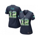 Women's Nike Seattle Seahawks 12th Fan Limited Navy Blue Strobe NFL Jersey