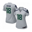 Women's Nike Seattle Seahawks #18 Jaron Brown Game Grey Alternate NFL Jersey