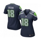 Women's Nike Seattle Seahawks #18 Jaron Brown Game Navy Blue Team Color NFL Jersey