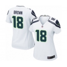 Women's Nike Seattle Seahawks #18 Jaron Brown Game White NFL Jersey