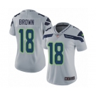 Women's Nike Seattle Seahawks #18 Jaron Brown Grey Alternate Vapor Untouchable Elite Player NFL Jersey