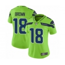 Women's Nike Seattle Seahawks #18 Jaron Brown Limited Green Rush Vapor Untouchable NFL Jersey