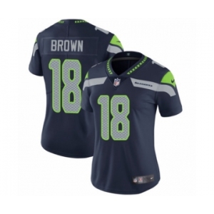 Women's Nike Seattle Seahawks #18 Jaron Brown Navy Blue Team Color Vapor Untouchable Limited Player NFL Jersey