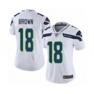 Women's Nike Seattle Seahawks #18 Jaron Brown White Vapor Untouchable Elite Player NFL Jersey