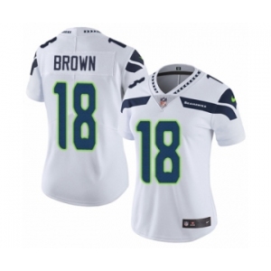 Women's Nike Seattle Seahawks #18 Jaron Brown White Vapor Untouchable Elite Player NFL Jersey