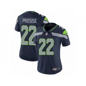 Women's Nike Seattle Seahawks #22 C. J. Prosise Vapor Untouchable Limited Steel Blue Team Color NFL Jersey