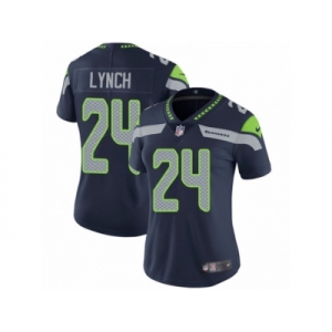 Women's Nike Seattle Seahawks #24 Marshawn Lynch Vapor Untouchable Limited Steel Blue Team Color NFL Jersey