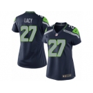 Women's Nike Seattle Seahawks #27 Eddie Lacy Limited Steel Blue Team Color NFL Jersey