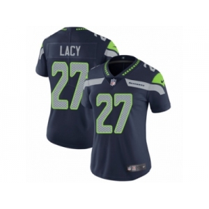 Women's Nike Seattle Seahawks #27 Eddie Lacy Vapor Untouchable Limited Steel Blue Team Color NFL Jersey