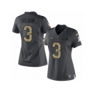 Women's Nike Seattle Seahawks #3 Russell Wilson Limited Black 2016 Salute to Service NFL Jersey