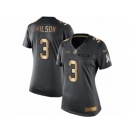 Women's Nike Seattle Seahawks #3 Russell Wilson Limited Black Gold Salute to Service NFL Jersey