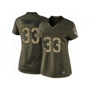 Women's Nike Seattle Seahawks #33 Tedric Thompson Limited Green Salute to Service NFL Jersey