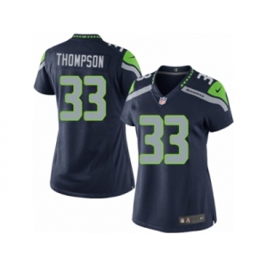 Women's Nike Seattle Seahawks #33 Tedric Thompson Limited Steel Blue Team Color NFL Jersey
