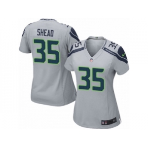 Women's Nike Seattle Seahawks #35 DeShawn Shead Limited Grey Alternate NFL Jersey