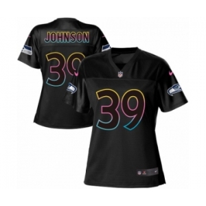 Women's Nike Seattle Seahawks #39 Dontae Johnson Game Black Fashion NFL Jersey