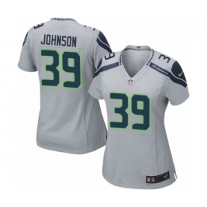 Women's Nike Seattle Seahawks #39 Dontae Johnson Game Grey Alternate NFL Jersey