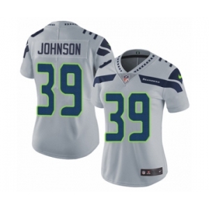 Women's Nike Seattle Seahawks #39 Dontae Johnson Grey Alternate Vapor Untouchable Elite Player NFL Jersey