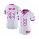 Women's Nike Seattle Seahawks #39 Dontae Johnson Limited White Pink Rush Fashion NFL Jersey