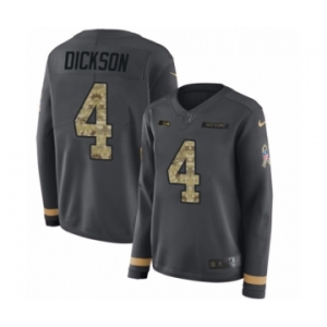 Women's Nike Seattle Seahawks #4 Michael Dickson Limited Black Salute to Service Therma Long Sleeve NFL Jersey