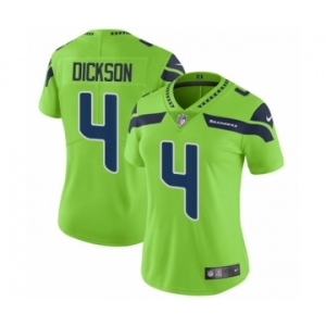 Women's Nike Seattle Seahawks #4 Michael Dickson Limited Green Rush Vapor Untouchable NFL Jersey