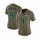 Women's Nike Seattle Seahawks #4 Michael Dickson Limited Olive 2017 Salute to Service NFL Jersey