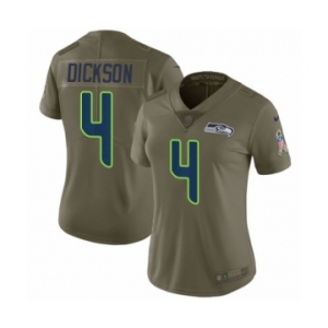 Women's Nike Seattle Seahawks #4 Michael Dickson Limited Olive 2017 Salute to Service NFL Jersey