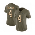 Women's Nike Seattle Seahawks #4 Michael Dickson Limited Olive Gold 2017 Salute to Service NFL Jersey