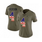 Women's Nike Seattle Seahawks #4 Michael Dickson Limited Olive USA Flag 2017 Salute to Service NFL Jersey