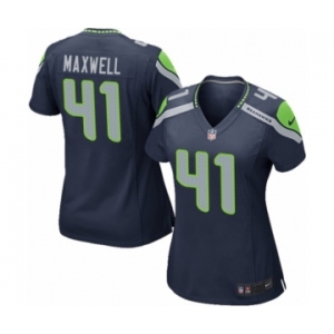 Women's Nike Seattle Seahawks #41 Byron Maxwell Game Navy Blue Team Color NFL Jersey