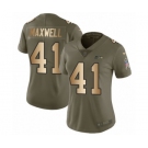 Women's Nike Seattle Seahawks #41 Byron Maxwell Limited Olive Gold 2017 Salute to Service NFL Jersey