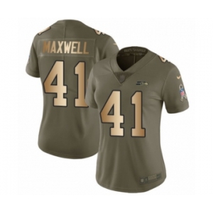 Women's Nike Seattle Seahawks #41 Byron Maxwell Limited Olive Gold 2017 Salute to Service NFL Jersey