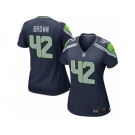 Women's Nike Seattle Seahawks #42 Arthur Brown Game Steel Blue Team Color NFL Jersey