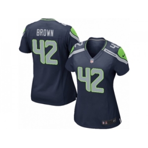 Women's Nike Seattle Seahawks #42 Arthur Brown Game Steel Blue Team Color NFL Jersey